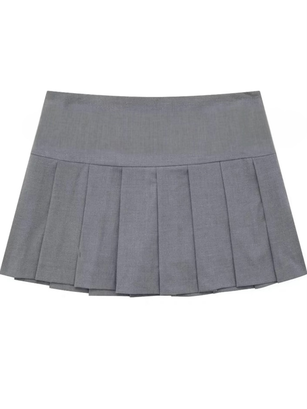 Zara Grey Pleated Mini Skirt